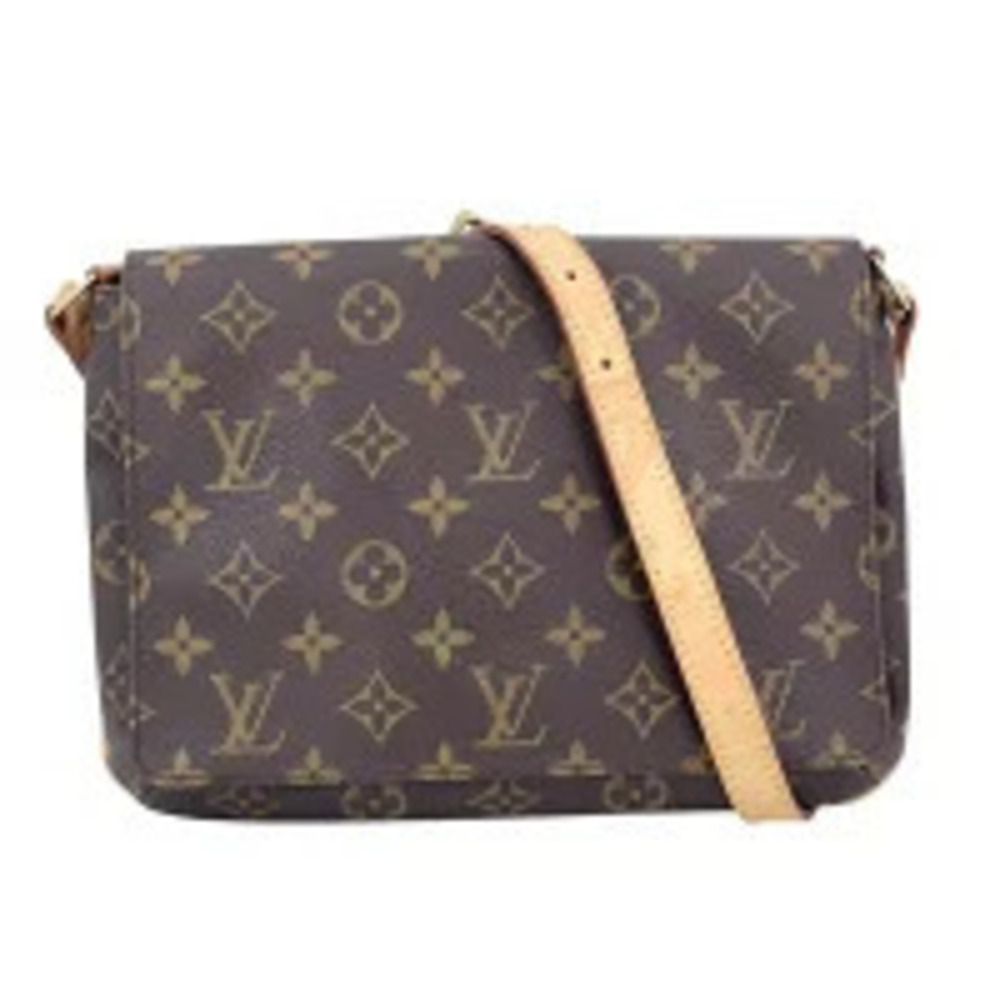 Louis Vuitton Musette Tango Monogram Shoulder Bag Brown